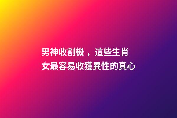 男神收割機，這些生肖女最容易收獲異性的真心